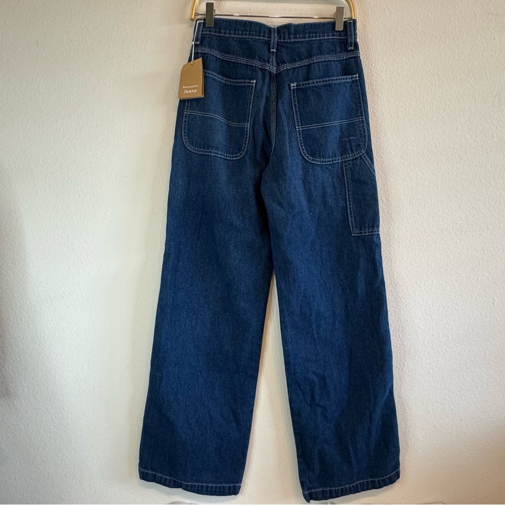 Reformation Max Jeans Indio Wash Cargo Wide Leg Denim Size 27 - Picture 4 of 16